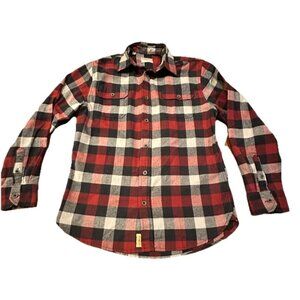 JACHS Men’s Med Brawny Flannel Shirt Black, White and Red Outdoors